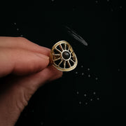 Midnight Sun Ring with Black Opal - Handmade in the USA