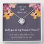 Maid of Honor Proposal Love Knot Necklace - Plum Card