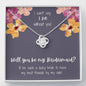 Bridesmaid Proposal Love Knot Necklace - Plum Card