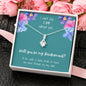 Bridesmaid Proposal Alluring Beauty Necklace - Teal Card
