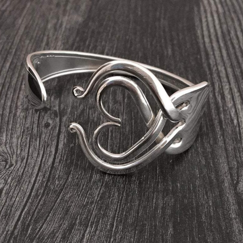 Upcycled Vintage Silver Fork Bracelet - Handmade in the USA