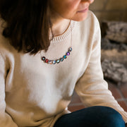 Nebula Rainbow Curved Bib Pendant Necklace - Handmade in the USA