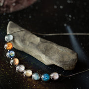 Curved Solar System Necklace - Handmade in the USA