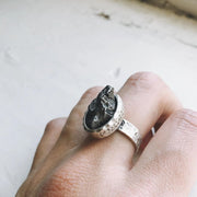 Oval Raw Meteorite Ring - Hand made in the USA
