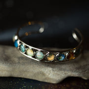 Solar System Silver Bangle Bracelet - Handmade in the USA