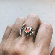 Sun and Moon Sculptural Statement Ring - Handmade in the USA