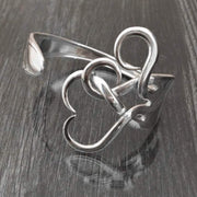 Intertwining Hearts Sterling Silver Upcycled Bracelet
