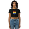 Rainbow Kitten Pride 100% Organic Crop Top