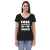 "Free Mom Hugs" Pride 100% Recycled V-neck T-shirt